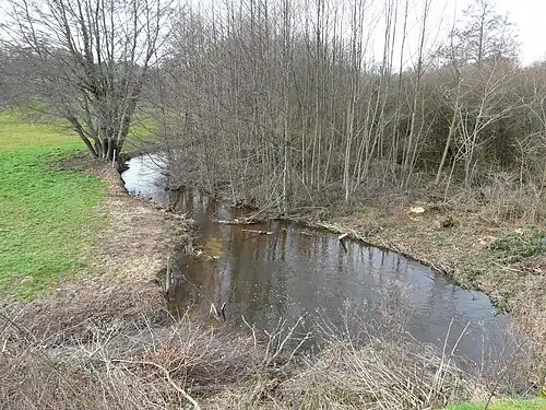 Le ruisseau de l'Étang de l'Étourneau en limites de Champniers-et-Reilhac et de Saint-Mathieu.