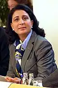 Nawal El Moutawakel, 1re&nbsp;femme arabe, africaine et musulmane à remporter une médaille d'or aux Jeux olympiques.