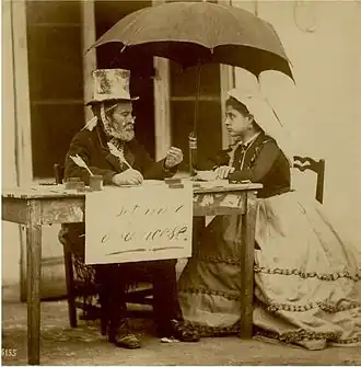 Écrivain public, vers 1865.