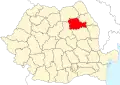 Map of Romania highlighting Neamț County