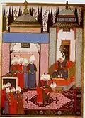 Histoire du siège de la ville de Szigeth, Sélim II recevant l'ambassadeur Safavide.