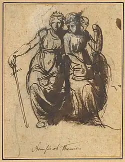 Nemesis et Themis, Nicolai Abraham Abildgaard, XVIIIe ou XIXe siècle.