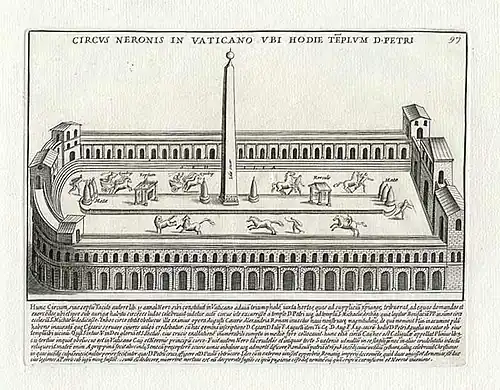 Gravure représentant le cirque de Néron par Pietro Santi Bartoli en 1699.