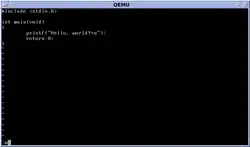Description de l'image NetBSD 6.1 vi C Hello World.png.