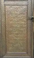 Vestibule: détail du panneau aux motifs zoomorphe et phytomorphe