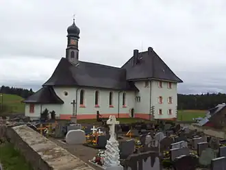 L'ancienne église abbatiale devenue église paroissiale dans la commue d'Ibach.
