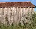 Un hangar agricole en bois situé à Brück, en Allemagne.