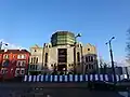 La façade de la Nouvelle synagogue en travaux (photo prise le 10 décembre 2017)