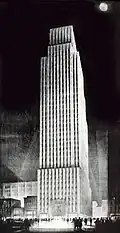 Photographie noir et blanc du Daily New Building.