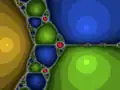 Fractale de Newton pour p(z) = z3 - 2z + 2. Les points en rouge n’atteignent aucune racine.
