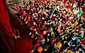 Fête organisée par le Next Liberty où les ballons orange jouaient un rôle et décoraient Graz