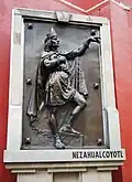 Haut-relief en bronze de Nezahualcoyotl, tlatoani de Texcoco.