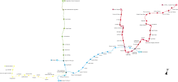 Image représentant un schéma avec les deux phases d'extension visibles en rouge pointillé.