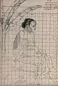 Sitzende Frau mit Kind vor Bananenpalme, Westtimor (Batavische Republik) 1801
