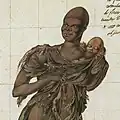 Tasmanierin mit Kind in Känguruhaut (Ausschnitt), Muséum Le Havre, Inv.-Nr. 20022-3