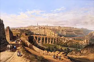 Nicolas Liez : Vue de la ville de Luxembourg depuis le Fetschenhof (1870)