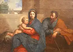 La sainte Famille, symbole courant dans l'église, par Nicolas Loir, XVIIe siècle, Musée des Beaux-Arts de Narbonne.