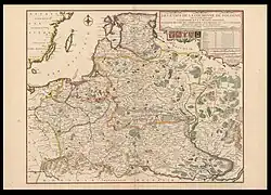 Carte de 1716 mentionnant la Lituanie proprement dite (« Vraye Lithuanie »).