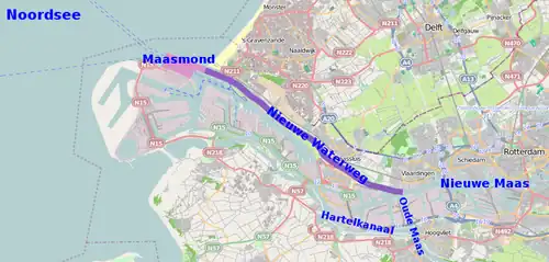voie navigable à l'est de Rotterdam.