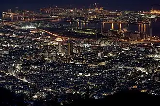 Vue sur l'arrondissement Higashinada de Kobe