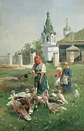 Nourriture pour les dindes, (avant 1886) — Kazan Tatarstan musée des beaux-arts.