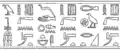Dessin d'un sceau avec le nom et les titres de Nimaâthâpy, découvert dans la tombe de Khâsekhemouy à Abydos.