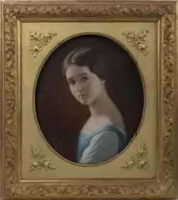 Portrait de jeune fille en buste, de trois quarts, 1844.