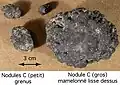 Nodule polymétallique de type C - vue de dessus - Pacifique équatorial nord – Laboratoire Géoscience Marine (Ifremer).