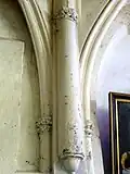 Collatéral nord, supports du doubleau, côté nord.