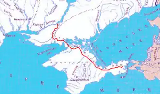 Carte du canal de Crimée du Nord (en ukrainien)