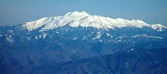 Vue du mont Norikura depuis le mont Kisokoma.