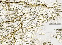 Carte du nord est de la péninsule Ibérique avec noms des peuples pré-romains.
