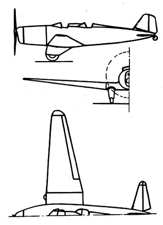 Plan « trois vues » du Northrop Beta.