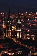 Vue de la cathédrale Notre-Dame-de-l'Assomption depuis la D 941.