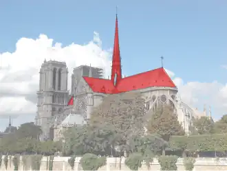En rouge, les parties détruites.