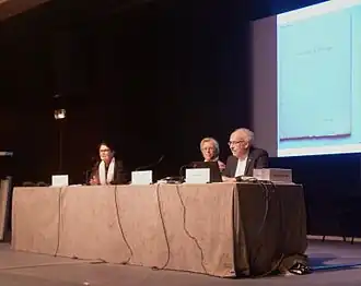 Michel Melot, lors du colloque organisé pour les 50 ans des Nouvelles de l'estampe