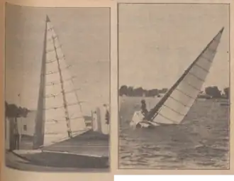 Novembre 1934 - Sloop Oberden avec voile aérodynamique - Les Ailes, n° 698