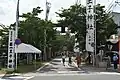 View of the approach to the shrine from the public road (photographed on July 22, 2018)