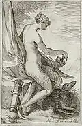 Nymphe et lévrier, Jacob Matham