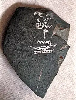 Fragment du second vase provenant de la tombe de Péribsen à Abydos - Musée égyptien du Caire.