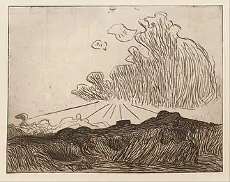 Effet de soleil dans un nuage (1893), eau-forte, musée d'Art d'Indianapolis.