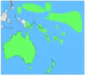 Pays d'Océanie qui reconnaissent le Kosovo (en vert).