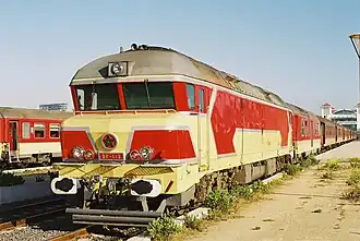 Locomotive DF 112 (dérivée des CC 72000), à la gare de Tanger-Ville.