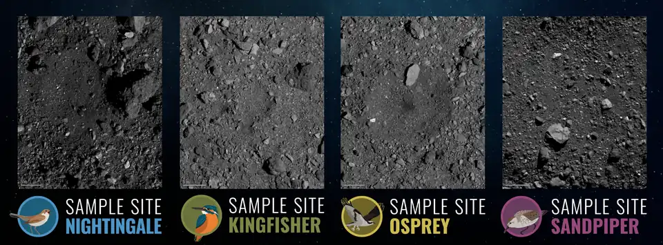 Photos de la surface au niveau des quatre sites