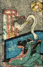 Une Rokurokubi, une femme au long cou.