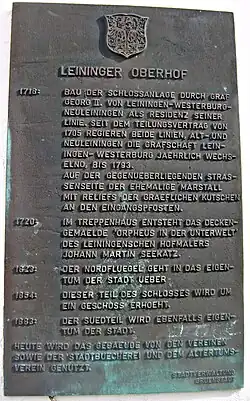 Plaque expliquant l'histoire du bâtiment