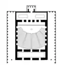 Plan schématique rectangulaire de l'odéon d'Agrippa, à Athènes