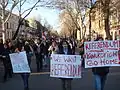 Pro-Russian protesters marching Odessa streets on 30 March 2014.