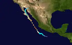 Parcours de l’ouragan Odile