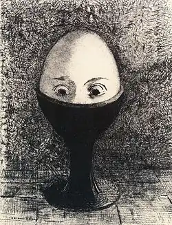L'Œuf (1885), lithographie non insérée dans l'Hommage à Goya. Paris, Bibliothèque nationale de France.